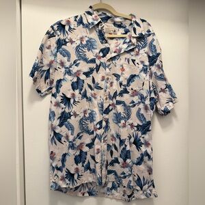 Blue Tropical Men's Button Down